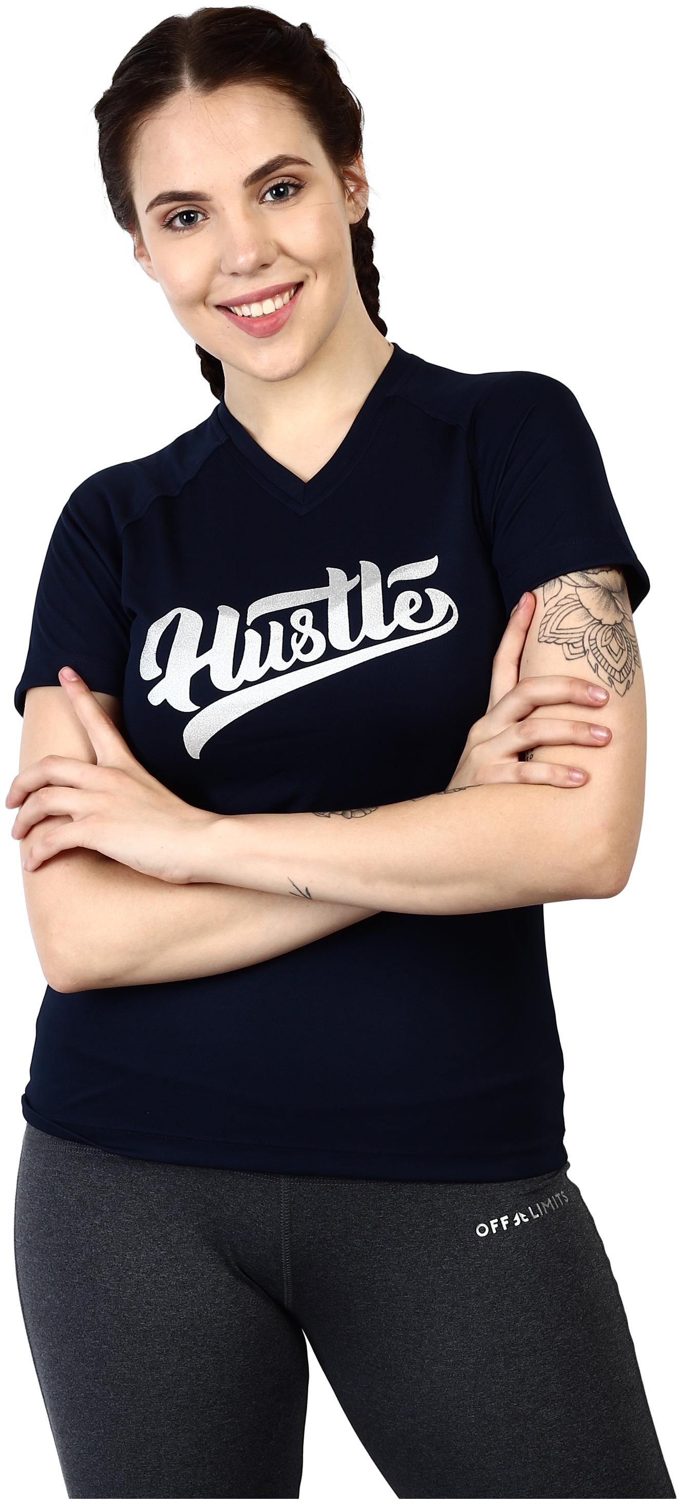 

Off Limits Women Blue Regular fit V neck Polyester T shirt