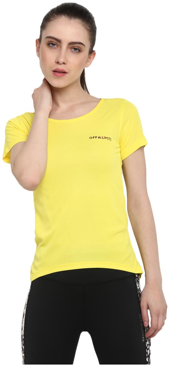 

Off Limits Women Solid Sports T-Shirt - Yellow