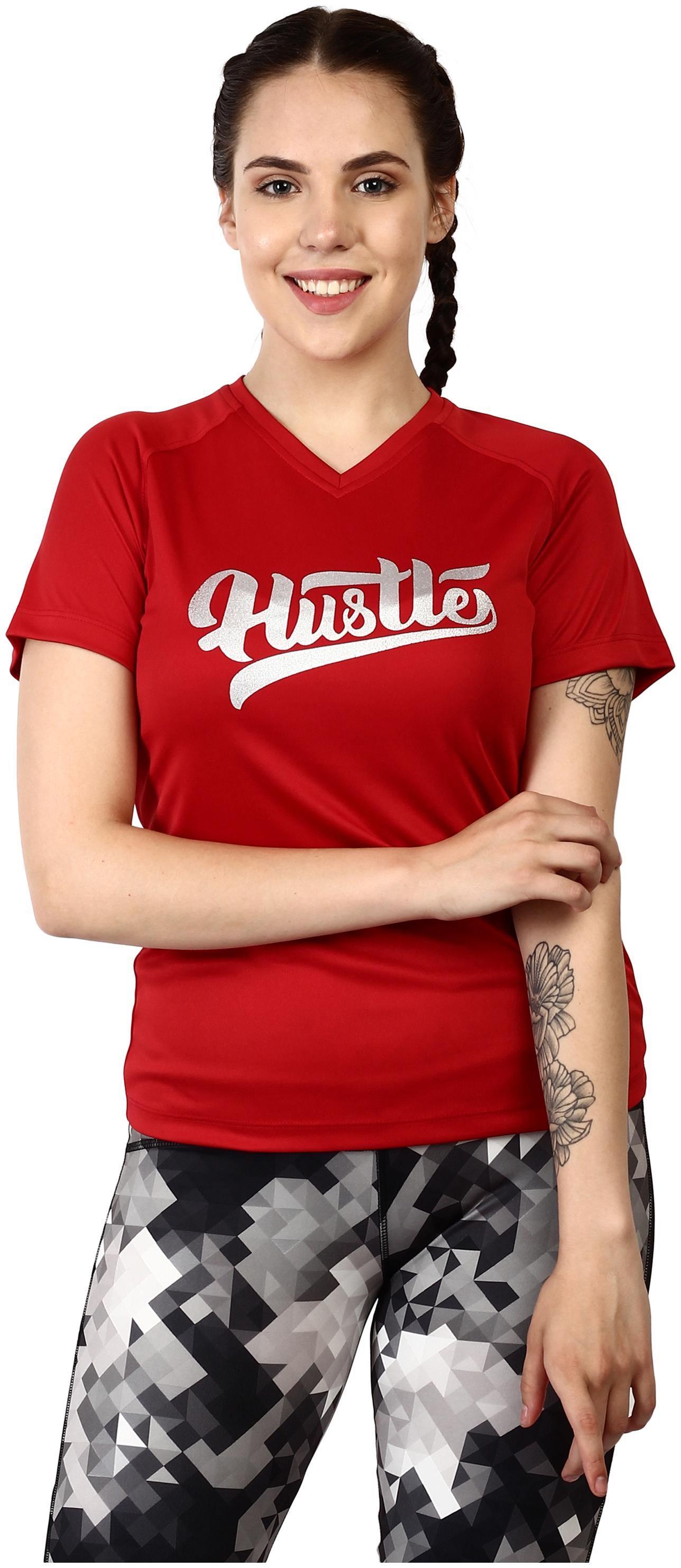 

Off Limits Women Red Regular fit V neck Polyester T shirt
