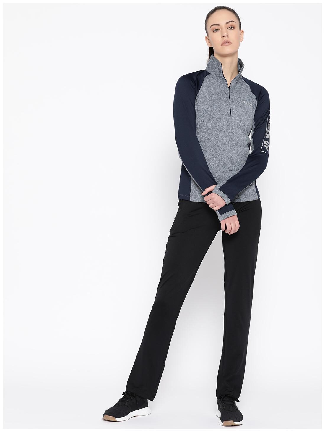 

Off Limits Women Colorblocked Sports Jacket - Navy Grey