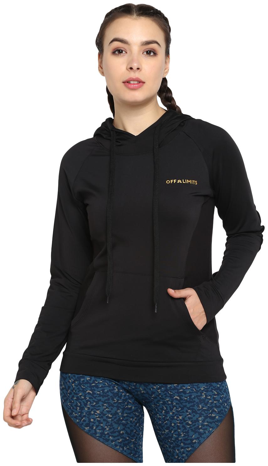 

Off Limits Women Solid Hoodie - Black