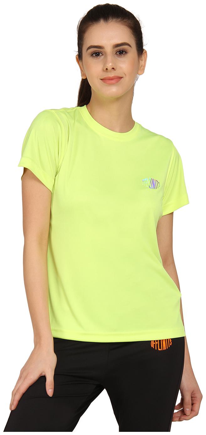 

Off Limits Women Green Slim fit Round neck Polyester T shirt