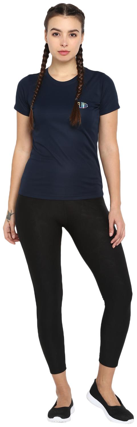 

Off Limits Women Navy Regular fit Round neck Polyester T shirt