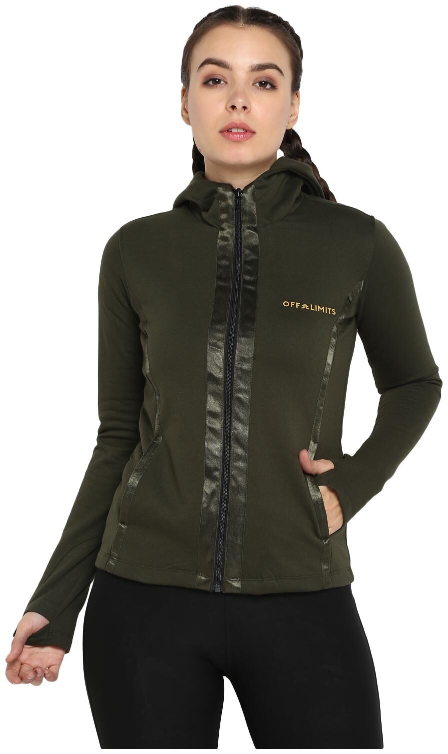 

Off Limits Women Solid Hoodie - Green