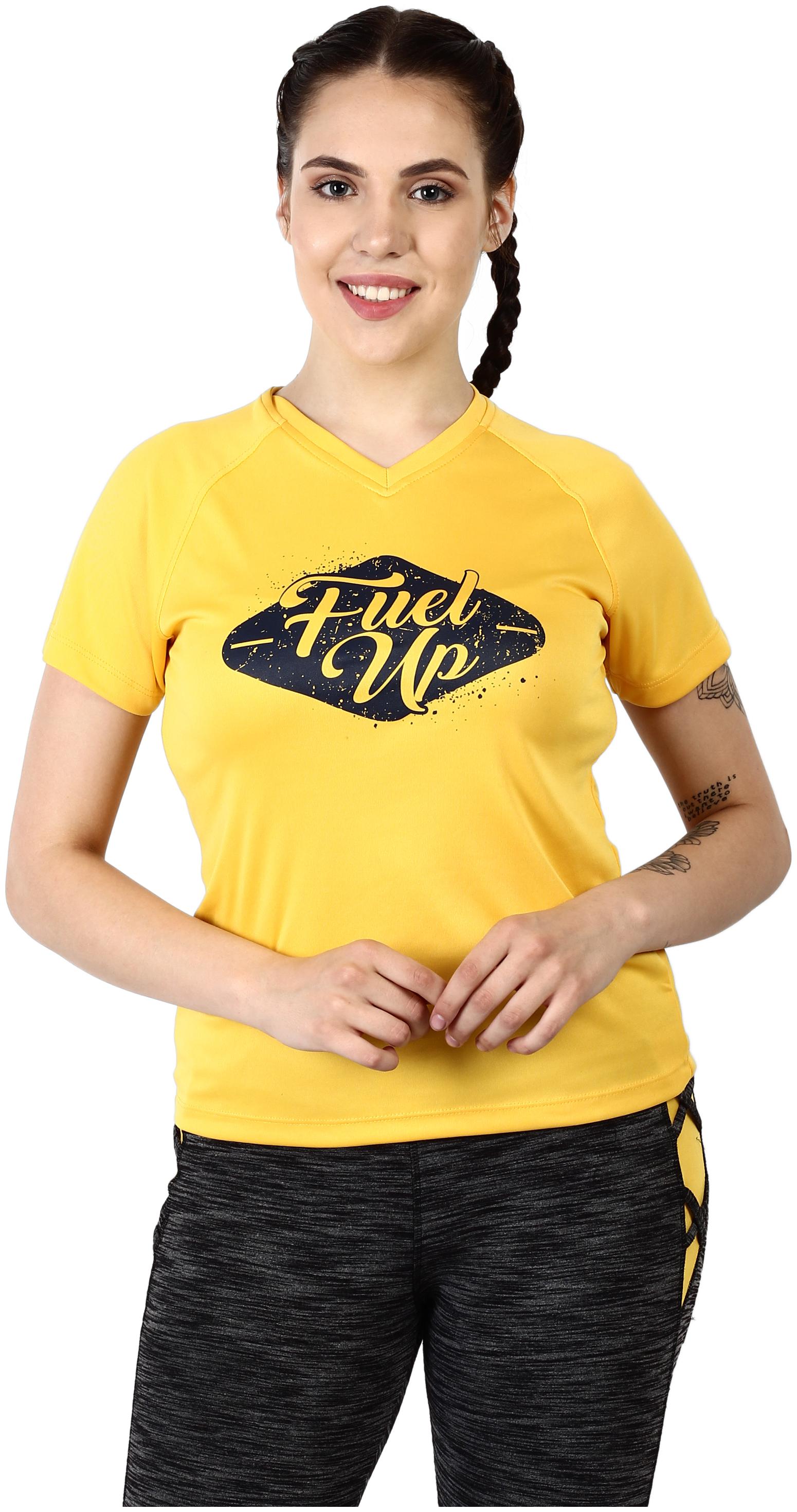 

Off Limits Women Yellow Regular fit V neck Polyester T shirt