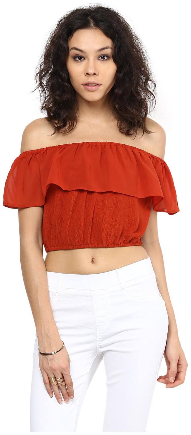 109°F Women Solid Regular top - Orange