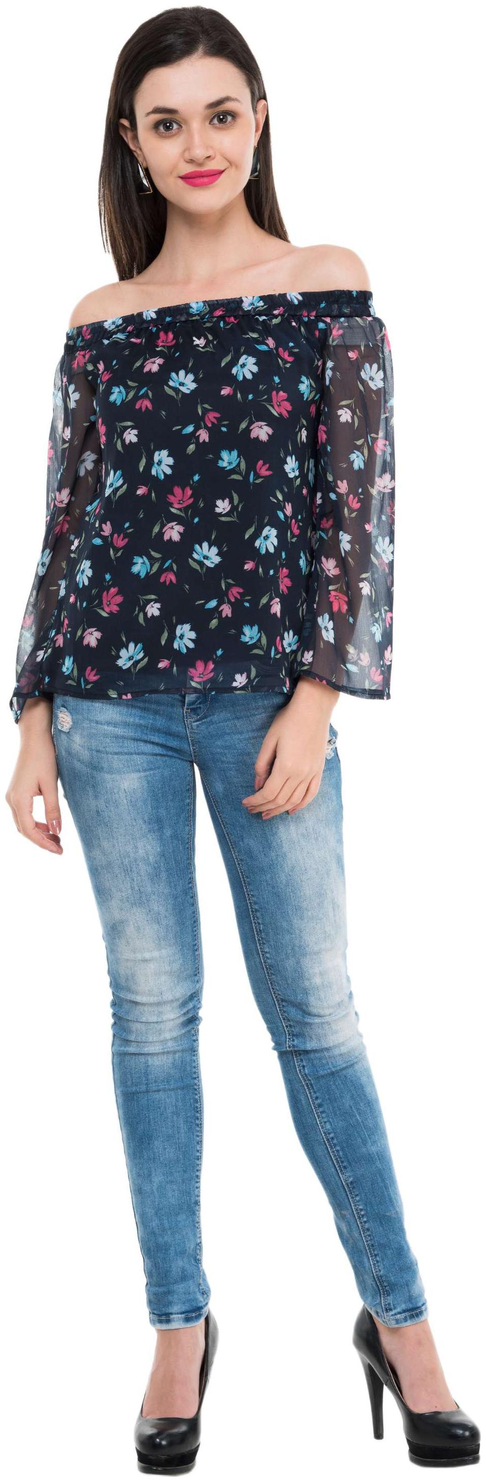 

Cattleya Women Printed Regular top - Blue