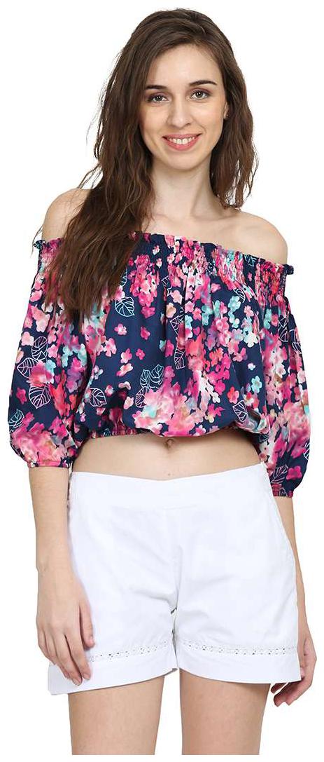 

Trend Arrest Women Floral A-line top - Blue
