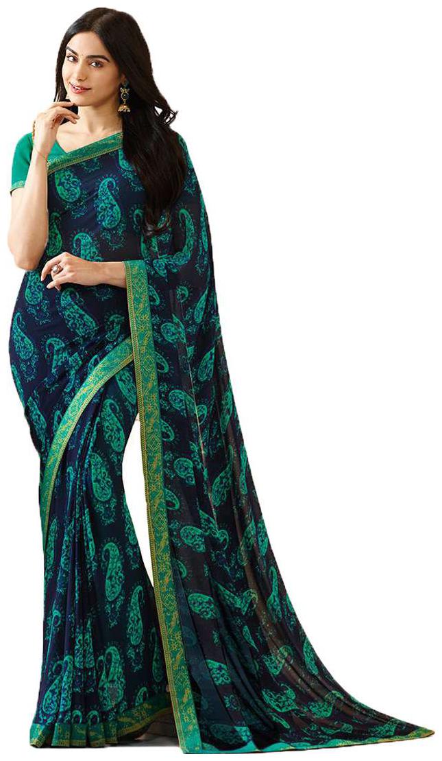 

Office wear Cum Daily wear Branded Georgette Printed saree with blouse