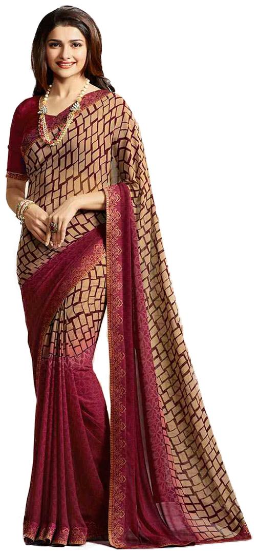 

Office wear Cum Daily wear Branded Georgette Printed saree with blouse