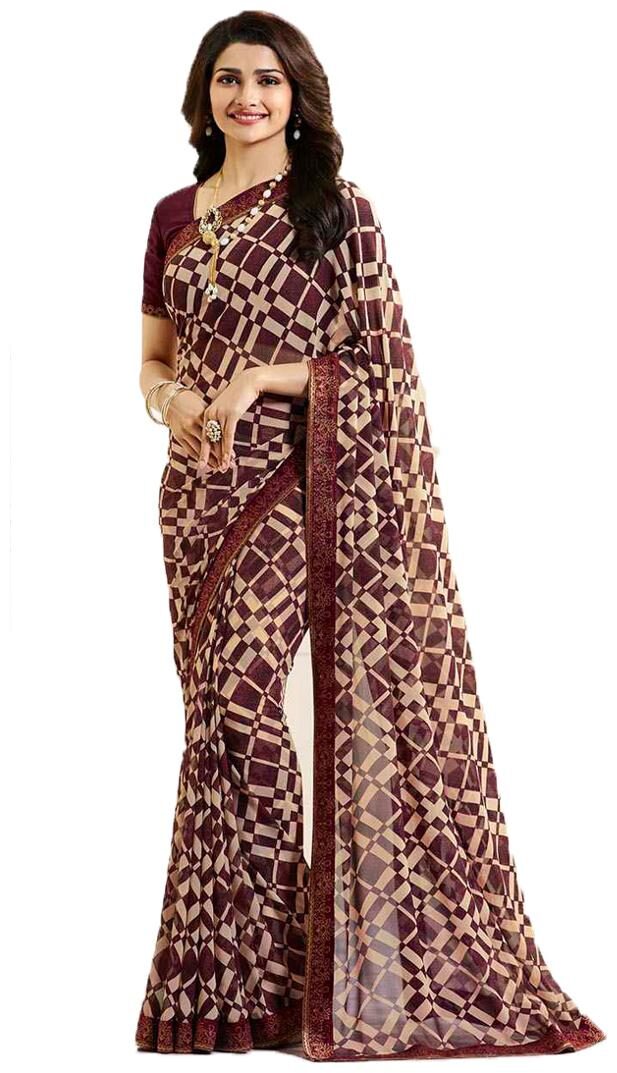 

Office wear Cum Daily wear Branded Georgette Printed saree with blouse