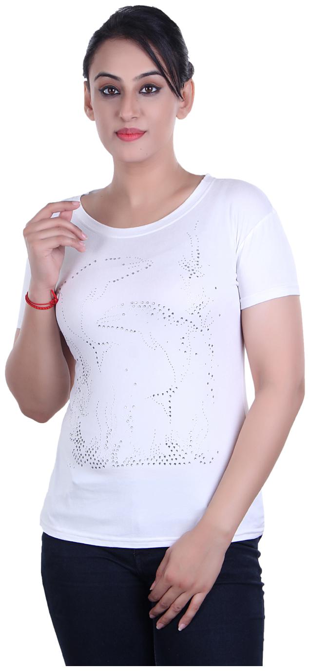 

Ogarti Women White Regular fit Round neck Cotton Tank top