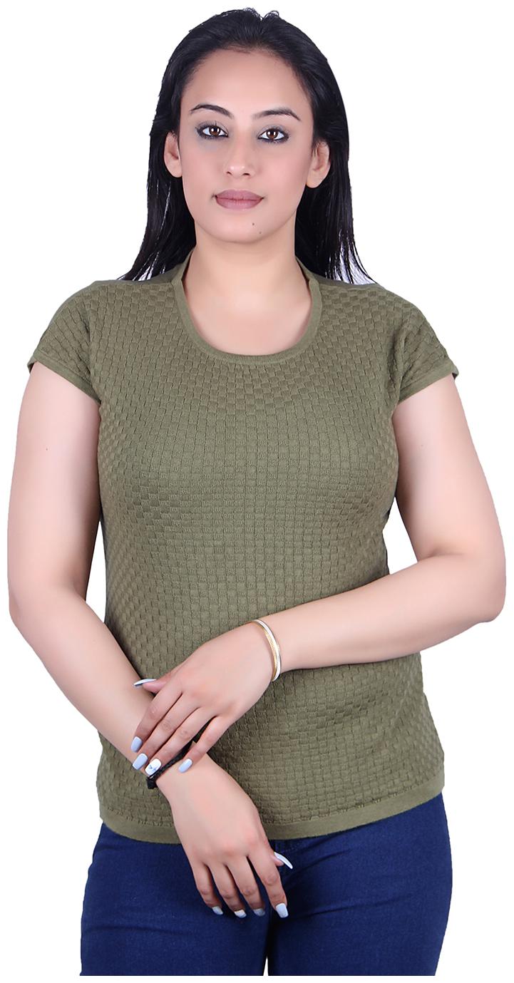 

Ogarti Women Green Regular fit Round neck Cotton T shirt