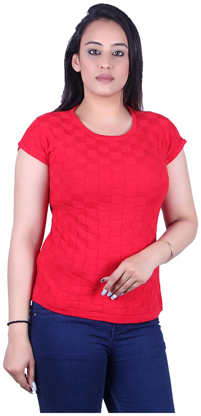 

Ogarti Women Red Regular fit Round neck Cotton T shirt