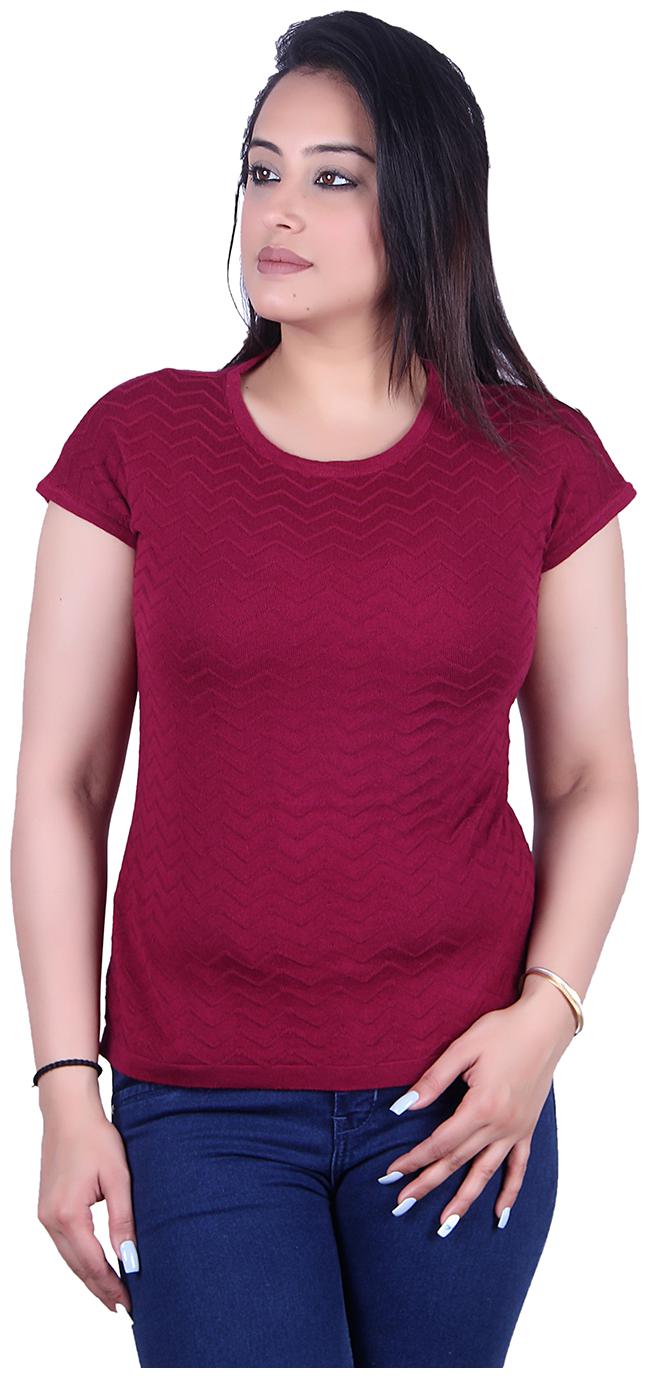 

Ogarti Women Self design Regular top - Magenta