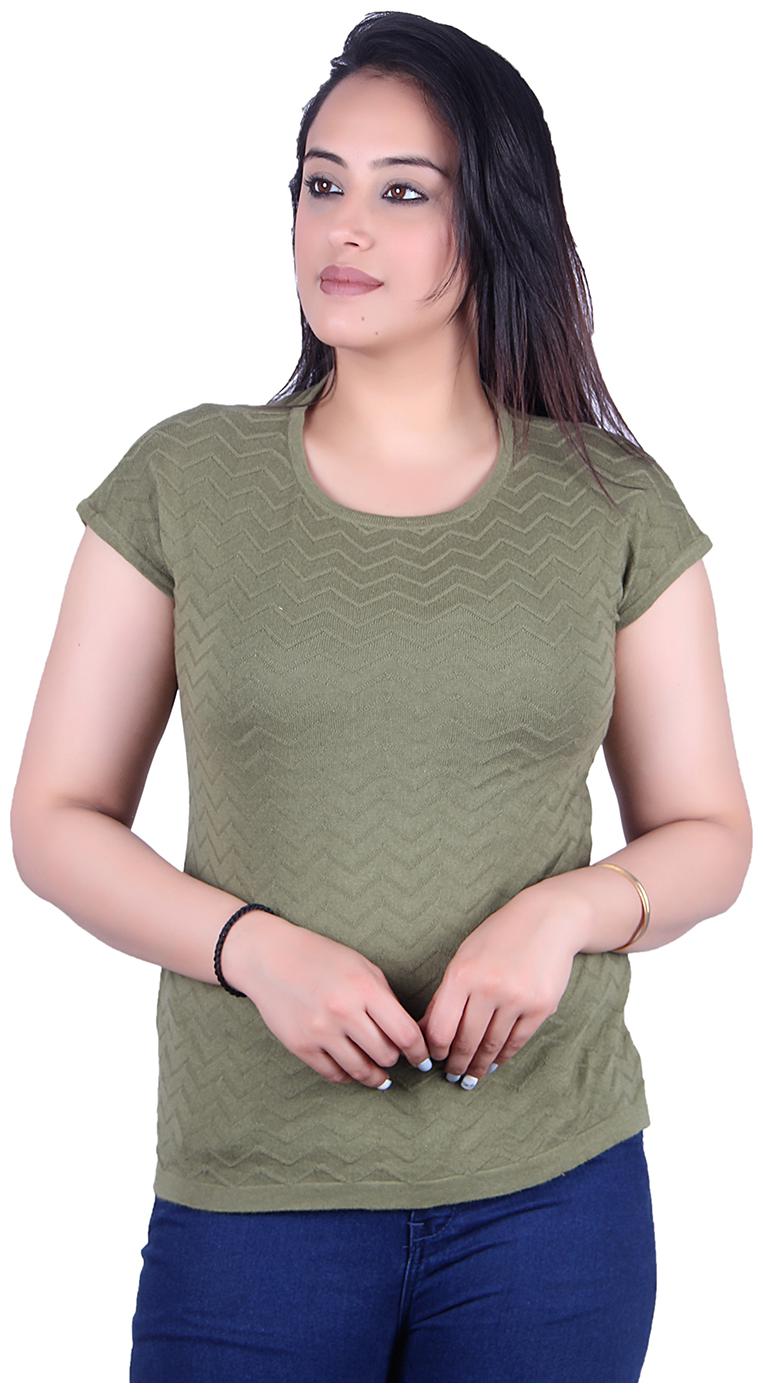 

Ogarti Women Self design Regular top - Green