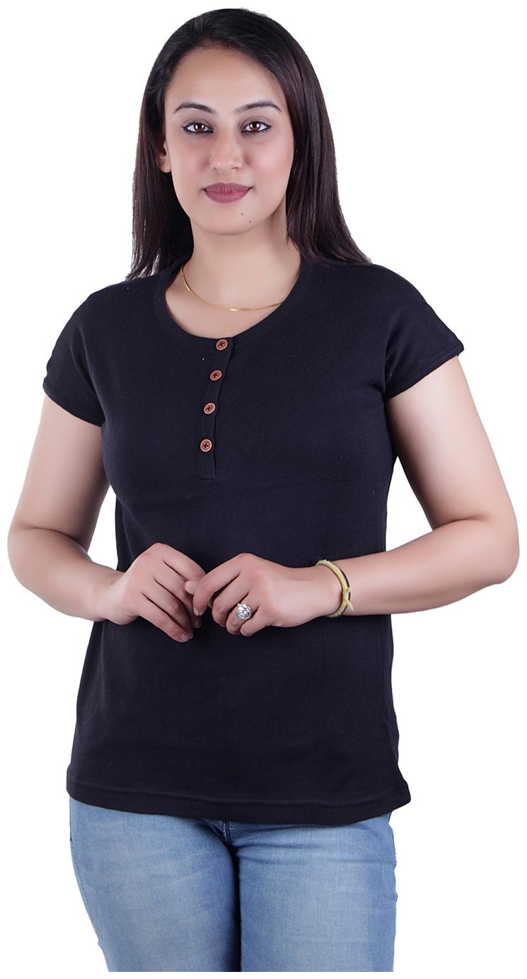 

Ogarti Women Solid Regular top - Black