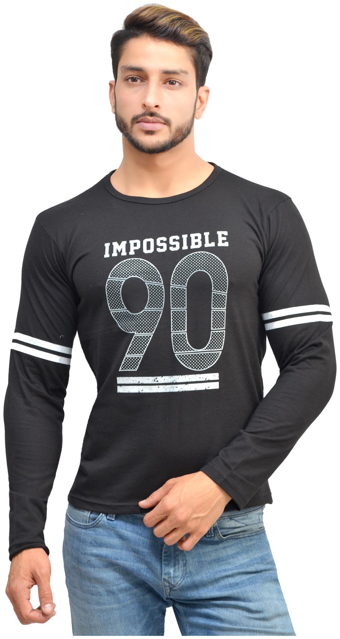 

Oh Yes Printed Men s Round Neck Black T-Shirt