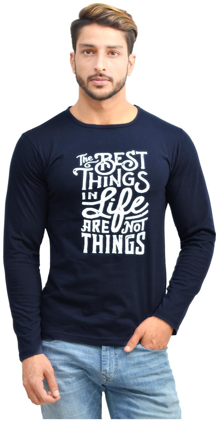 

Oh Yes Printed Men s Round Neck Navy T-Shirt