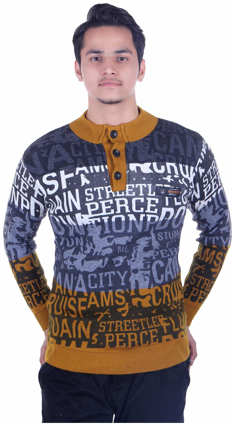

Oh Yes Round Neck Party Men s Brown Sweater