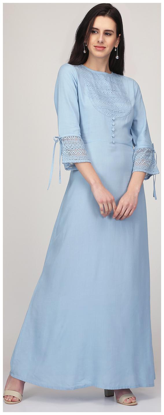 

Ojjasvi Blue Solid A-line dress
