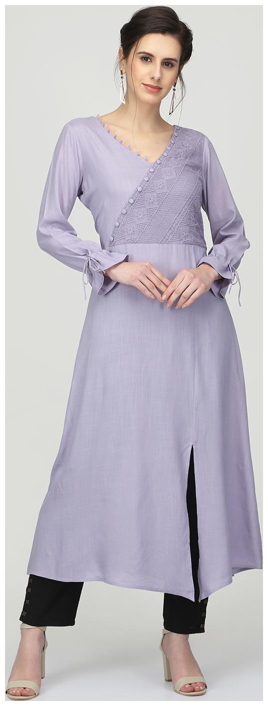 

Ojjasvi Lilac A-Line Kurta