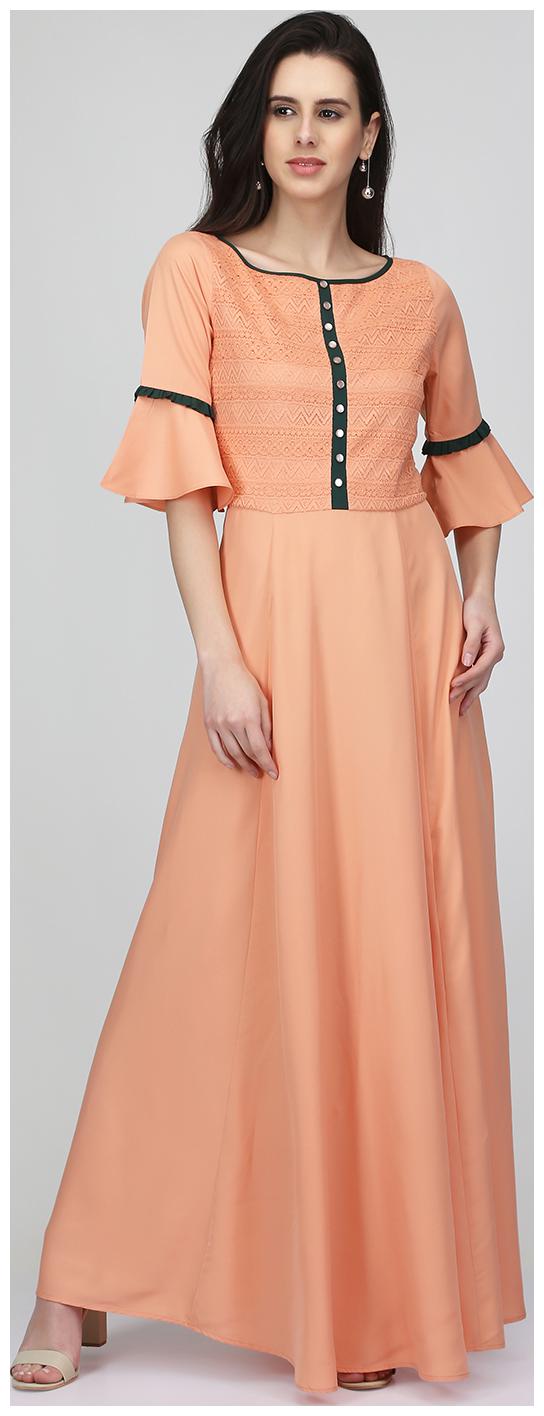 

Ojjasvi Pink Solid Flared dress