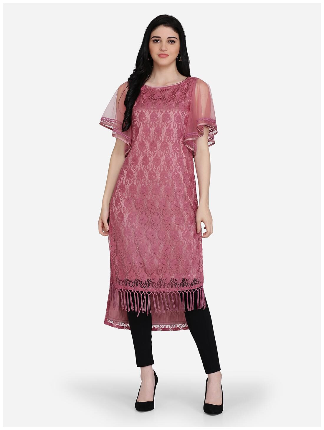 

Ojjasvi Women Pink Solid Straight Kurta