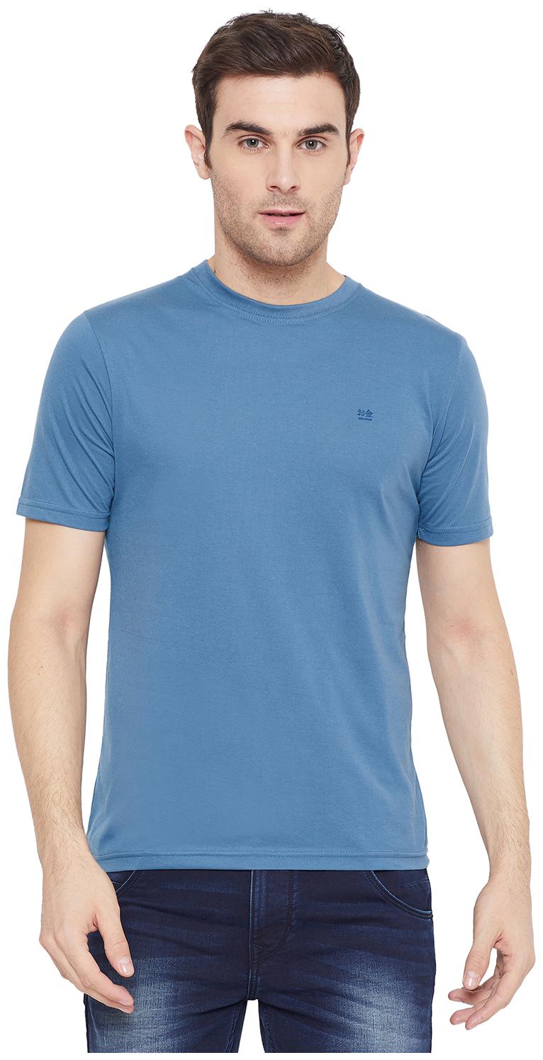 

Okane Men Blue Regular fit Cotton Blend Round neck T-Shirt - Pack Of 1
