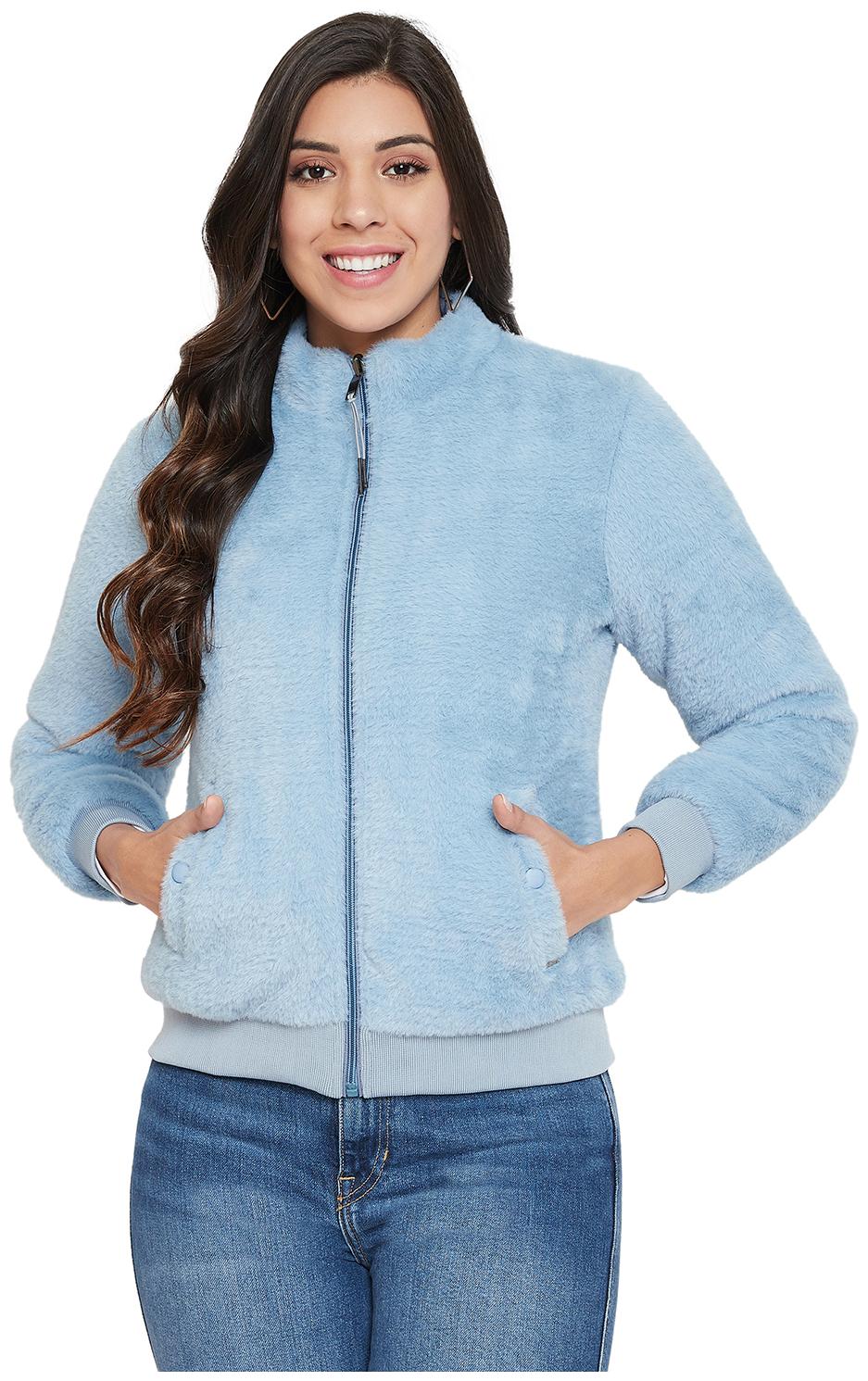 

Okane Women Solid Regular Jacket - Blue