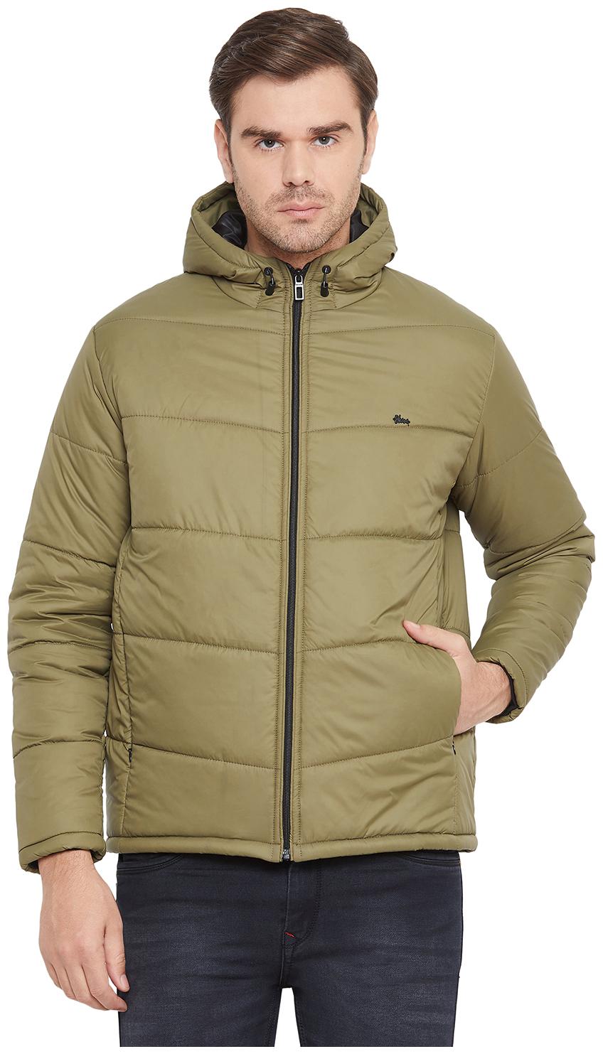 

Okane Men Olive Solid Quilted jacket