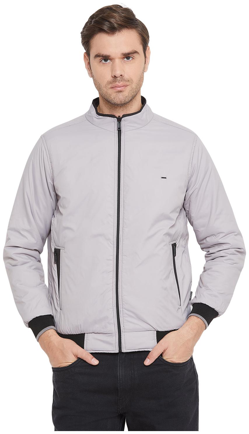 

Okane Men Grey Solid Bomber jacket