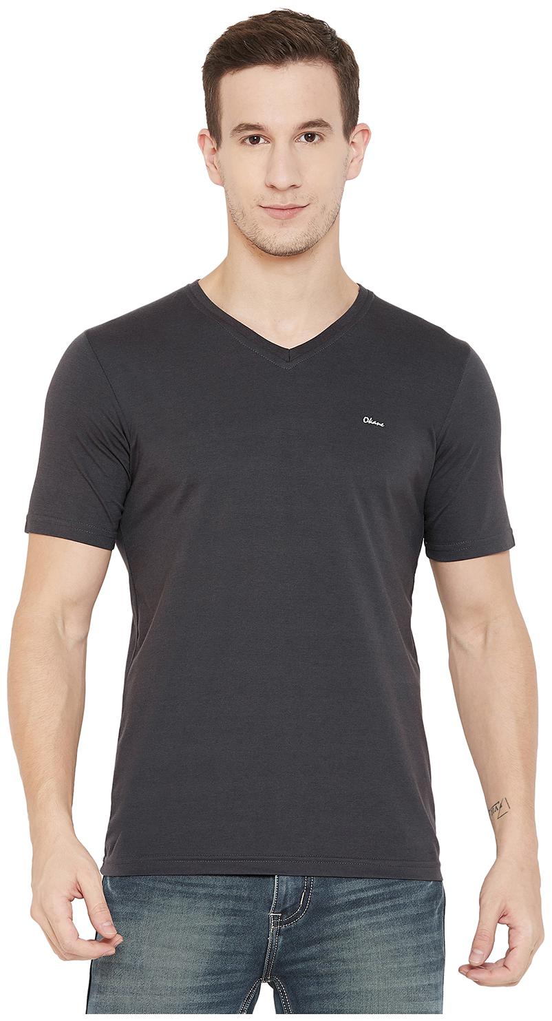 

Okane Men Black Regular fit Cotton V neck T-Shirt - Pack Of 1