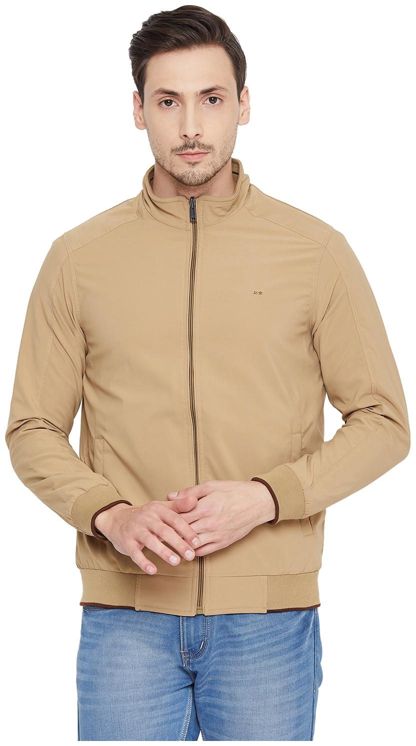 

Okane Men Beige Solid Bomber jacket