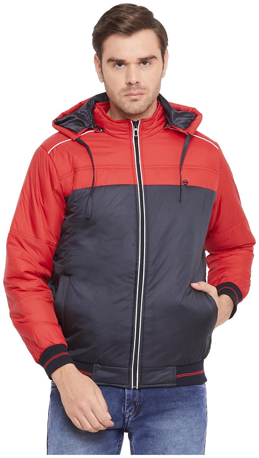 

Okane Men Red Blue Colorblocked Quilted jacket