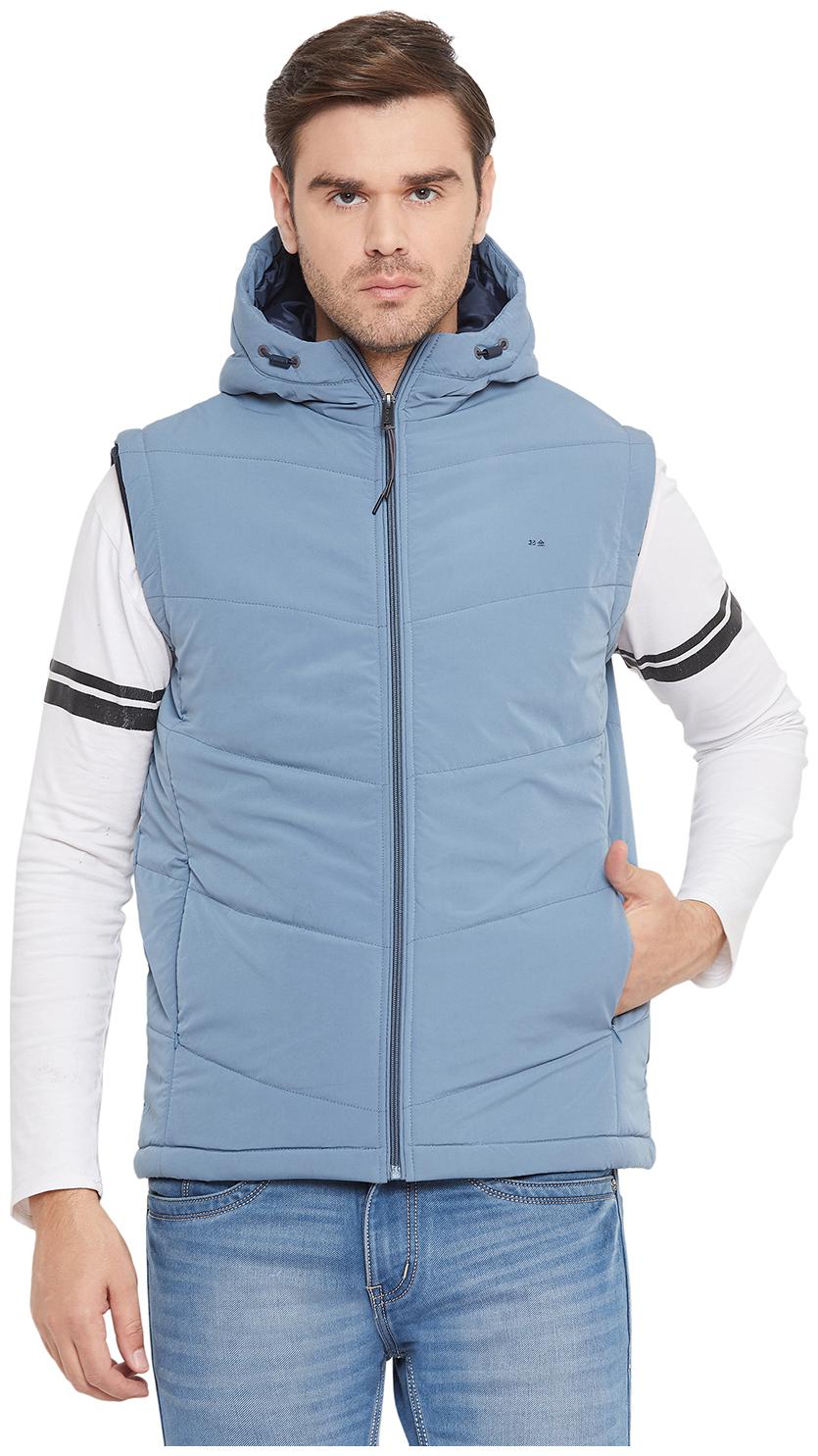 

Okane Men Blue Solid Quilted jacket