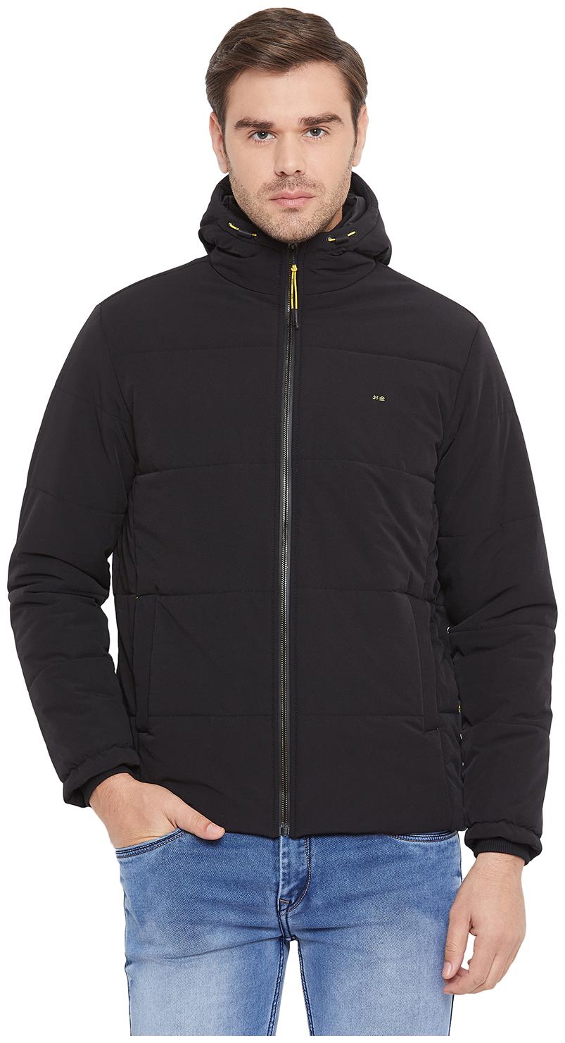 

Okane Men Black Solid Quilted jacket