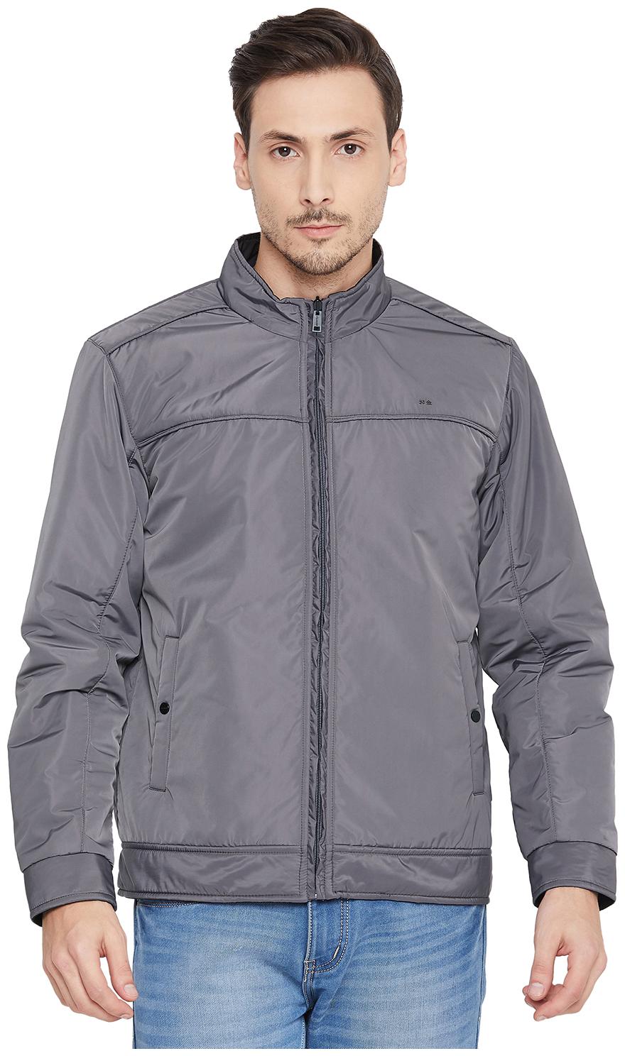 

Okane Men Grey Solid Bomber jacket