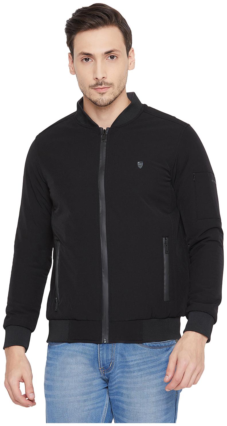 

Okane Men Black Solid Bomber jacket
