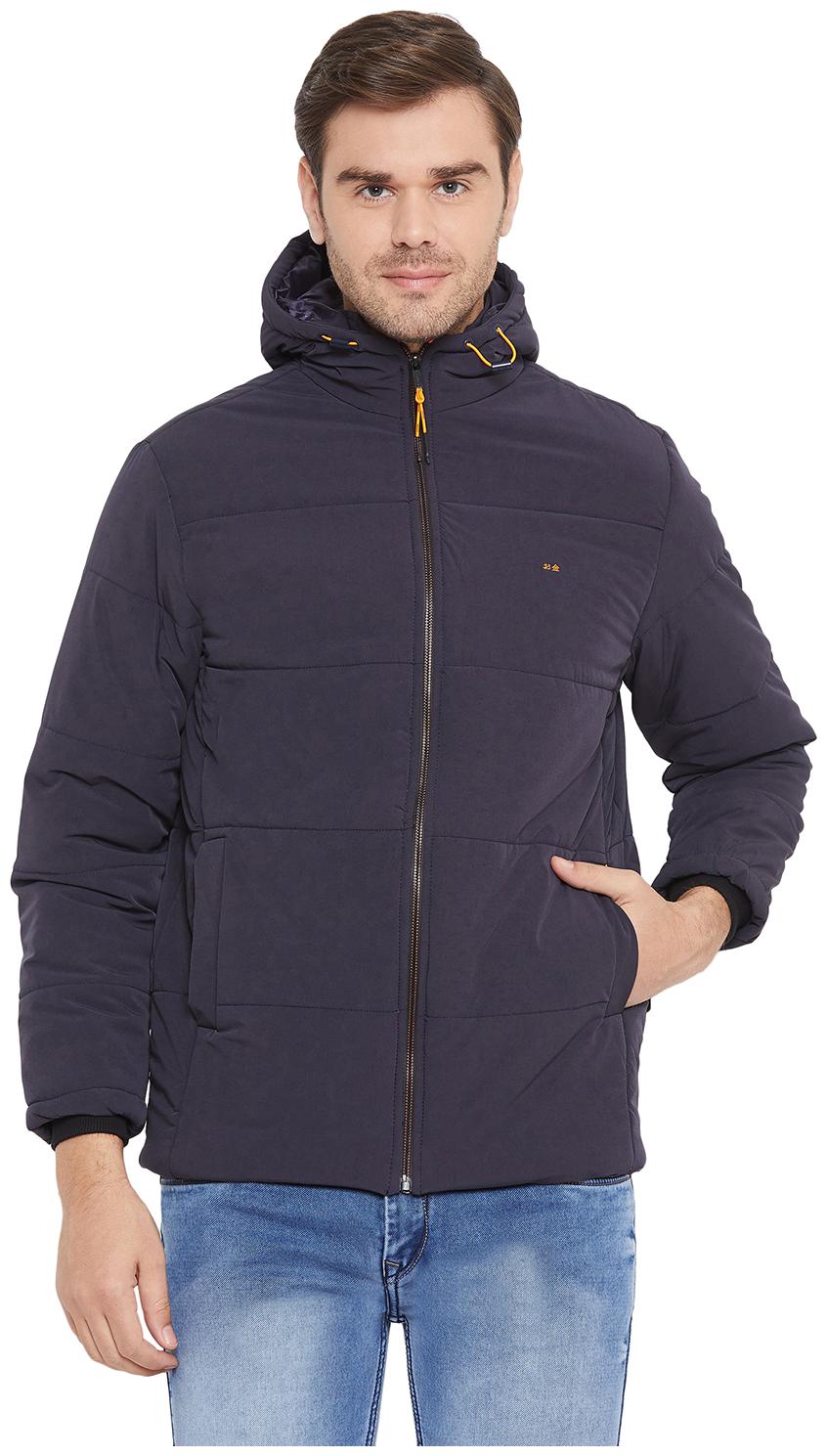 

Okane Men Navy blue Solid Quilted jacket