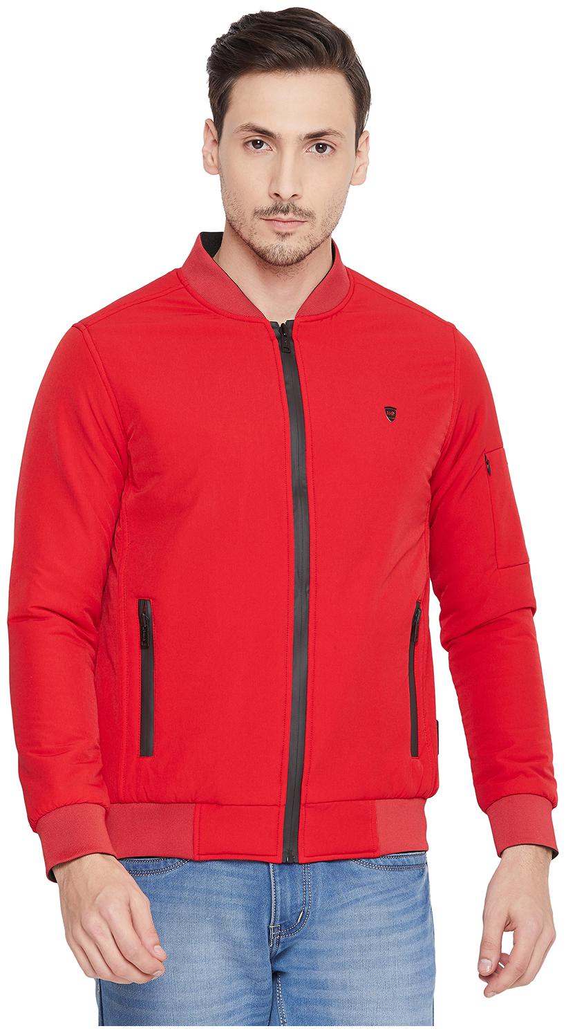 

Okane Men Red Solid Bomber jacket