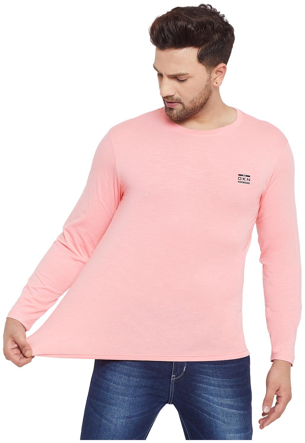 

Okane Men Pink Regular fit Cotton Round neck T-Shirt - Pack Of 1