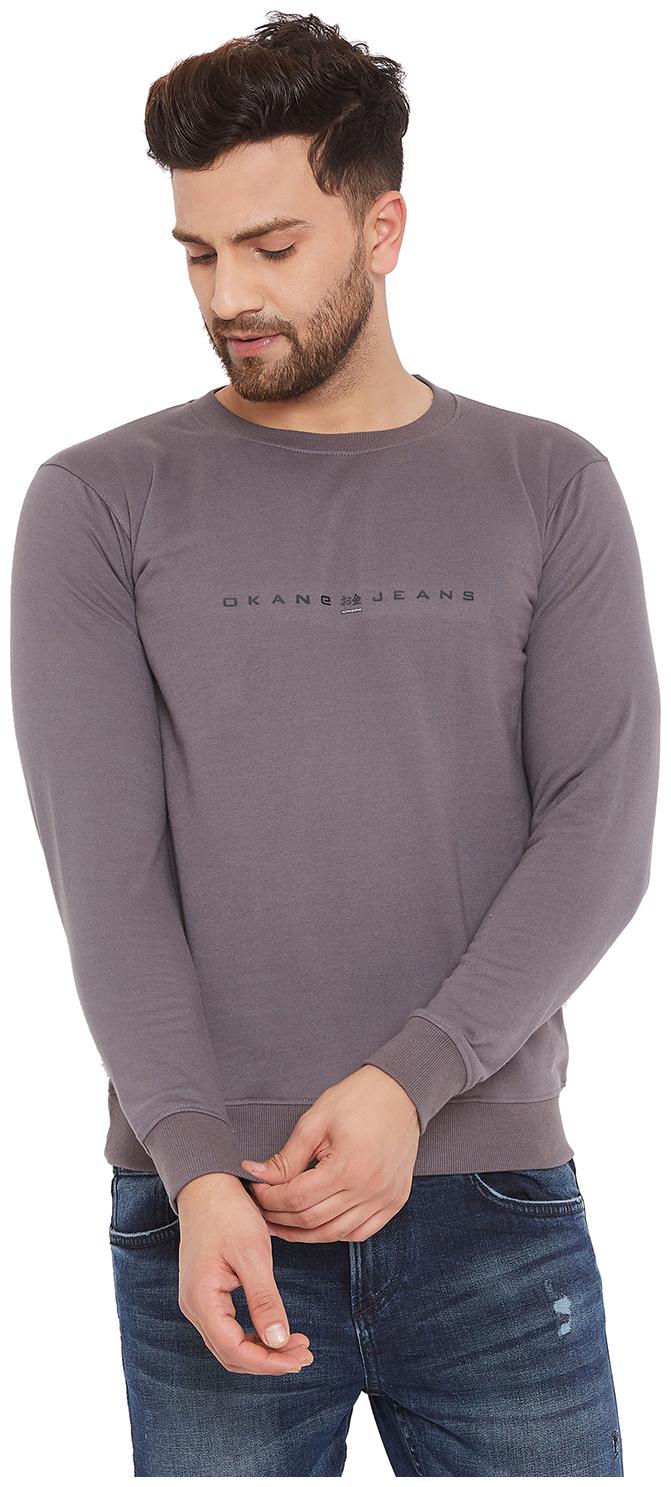 

Okane Men Grey Round neck Sweatshirt