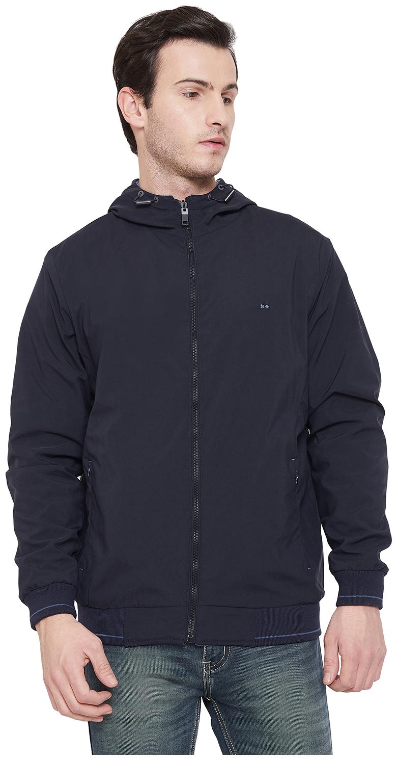 

Okane Men Navy blue Blue Solid Bomber jacket