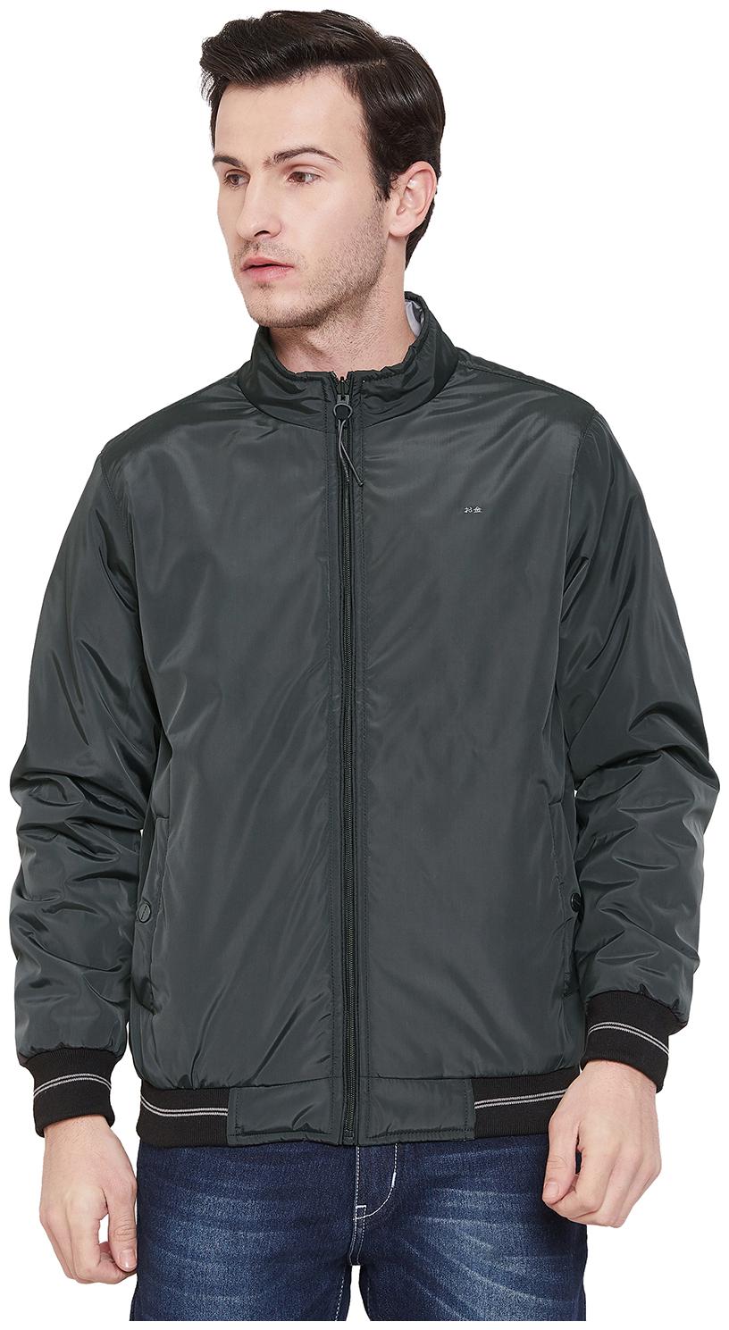 

Okane Men Grey Solid Bomber jacket