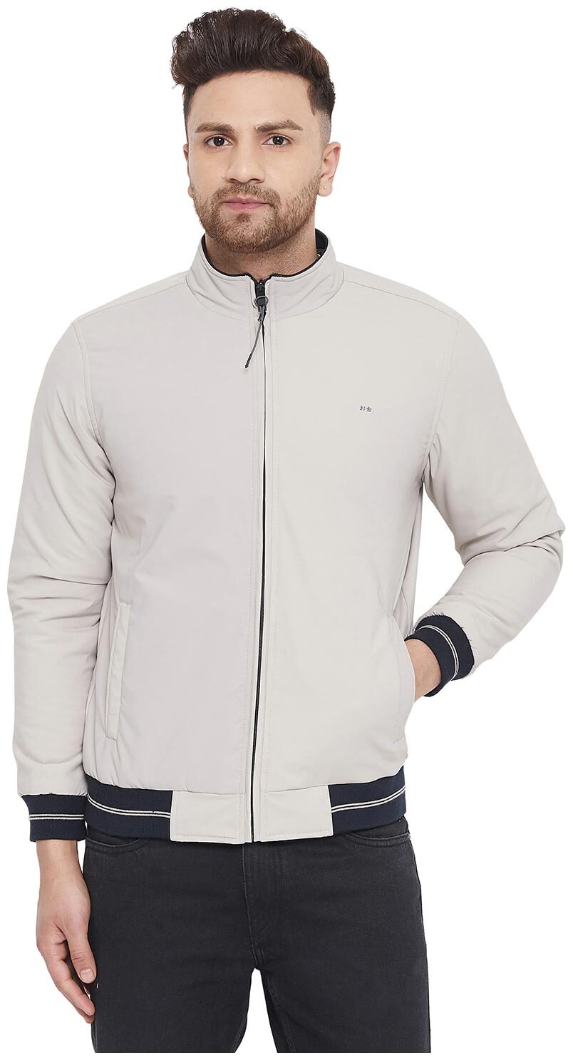 

Okane Men Beige Solid Bomber jacket