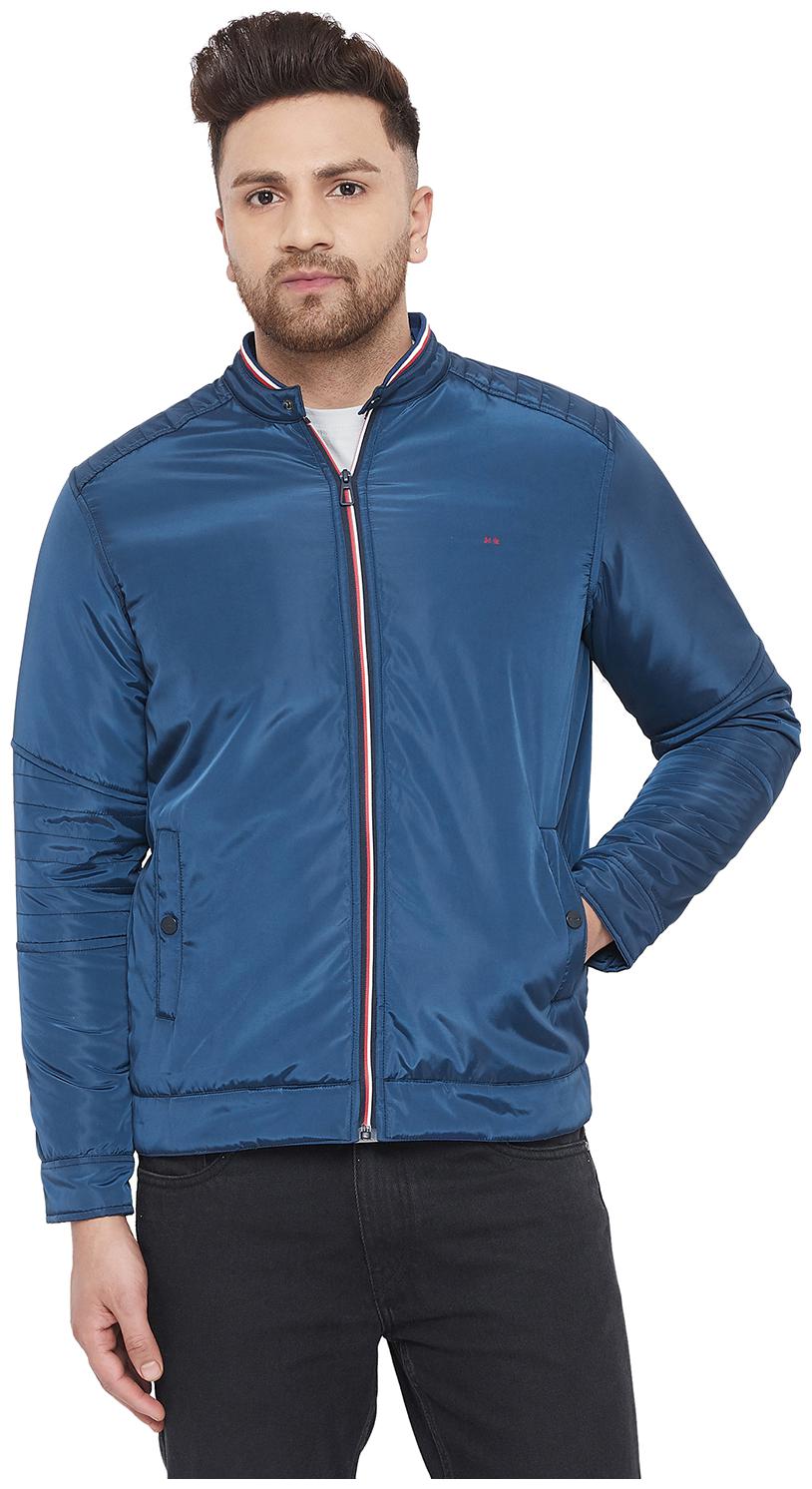 

Okane Men Blue Solid Bomber jacket