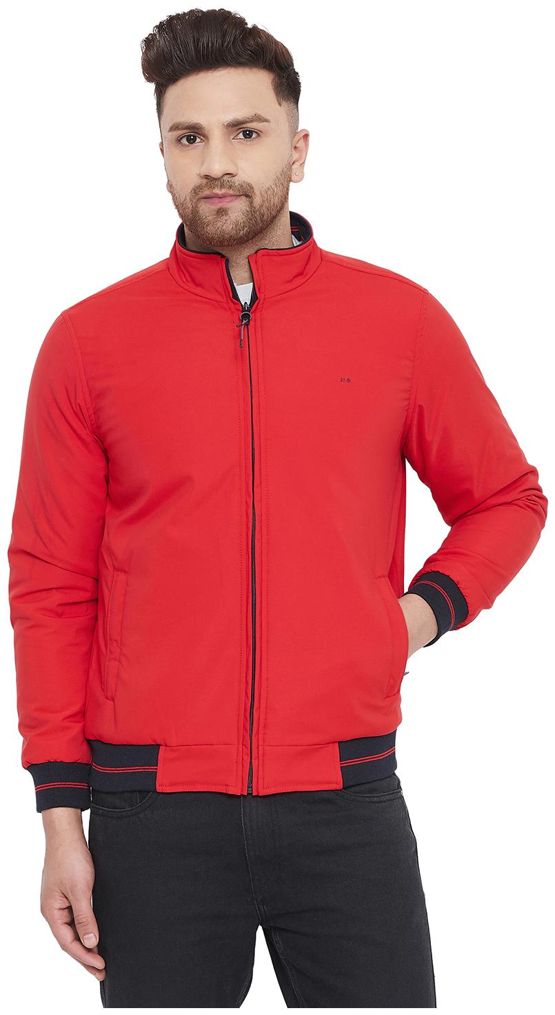 

Okane Men Red Solid Bomber jacket