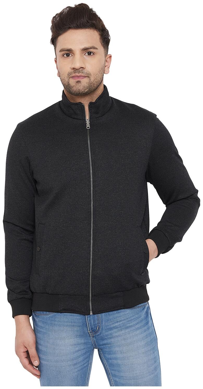 

Okane Men Black Solid Bomber jacket