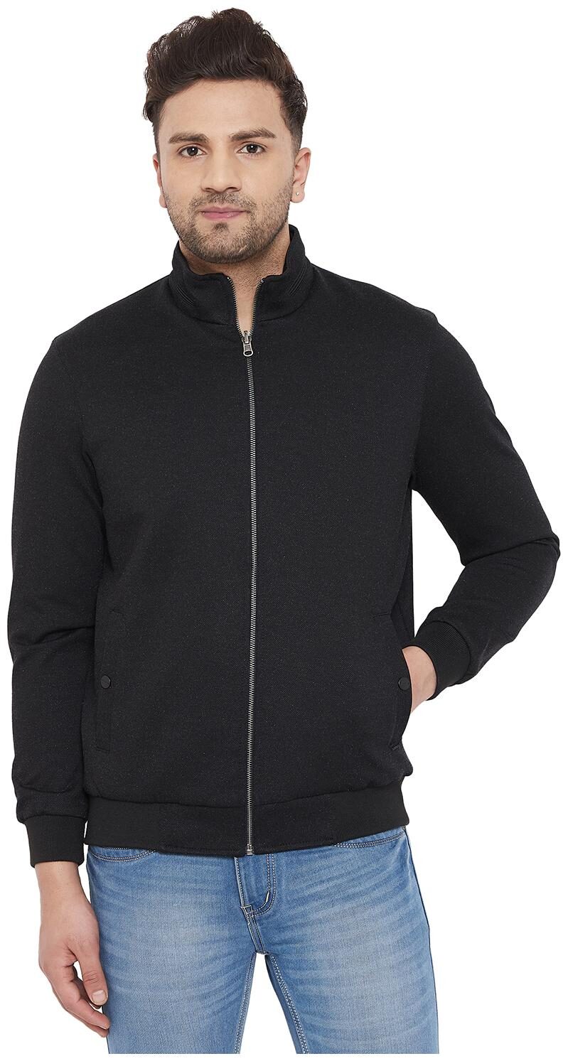 

Okane Men Black Solid Bomber jacket